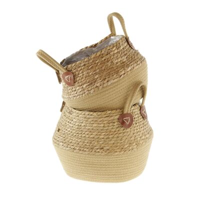 Seagrass basket set of 2, Ø27x19cm/Ø33x24cm, natural/brown, 747700