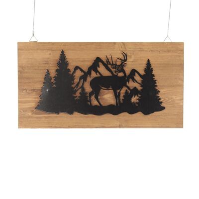 Metal mural on wood, 45 x 2 x 23.5 cm, black, 747540