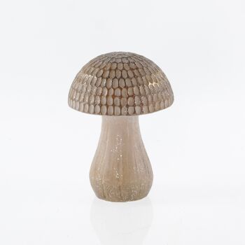 Champignon en céramique à poser, 12,5 x 12,5 x 17cm, marron/or, 746949 1