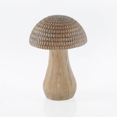 Ceramic mushroom for standing, 16.5 x 16 x 23.5cm, brown/gold, 746932