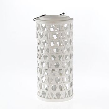 Lanterne en bambou ronde haute, 19 x 19 x 40 cm, blanche, 746727 1
