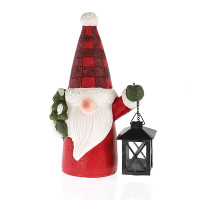 Magnesia gnome with lantern, 15 x 10 x 30 cm, red, 746505