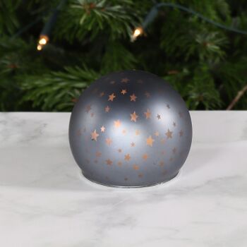 Boule en verre design étoile 10LED, 10 x 10 x 10 cm, noir, 746307 2