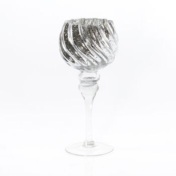 Gobelet en verre tourné sur pied, 13 x 13 x 30 cm, argent, 745850 1