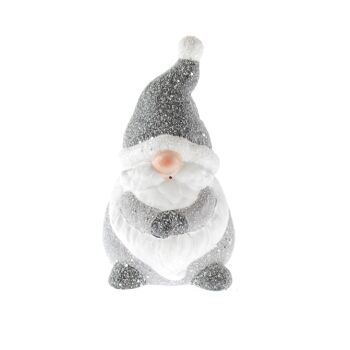 Lutin de Noël en céramique, 10,3 x 10 x 18,5 cm, argent, 745744 1