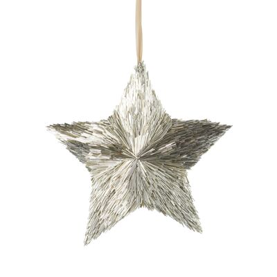 Decorative star to hang, 26 x 4 x 26 cm, champagne, 745508