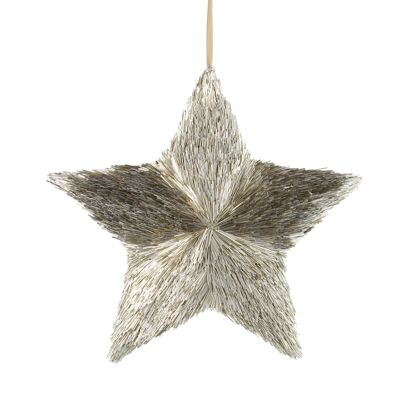 Estrella decorativa para colgar, 39 x 4 x 39 cm, champán, 745492