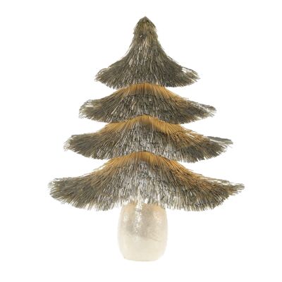 Decorative fir tree for standing, 45 x 15 x 58 cm, champagne, 745478