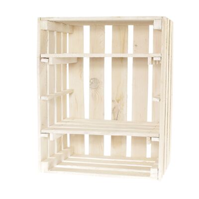 Wooden box shelf with 2 shelves, 50 x 40 x 30 cm, white, 744631
