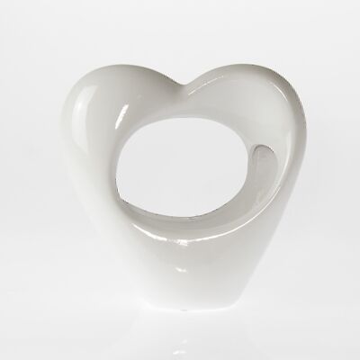 Ceramic heart for planting, 31 x 10 x 33 cm, white, 743351