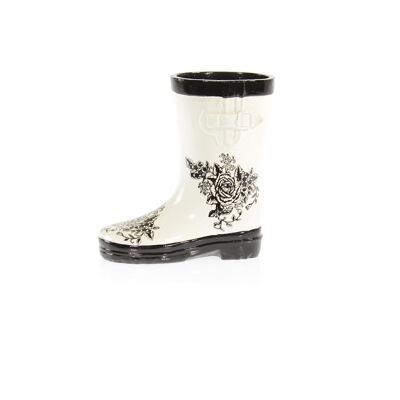Poly rubber boots for planting, 17.5x8x18cm, black/white, 742989