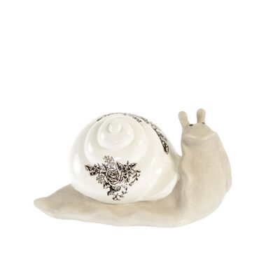 Ceramic snail with decor, 29 x 17 x 16cm, black/white, 742910