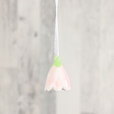 Dolomite bell for hanging, 4 x 4 x 5.4 cm, pink, 741593