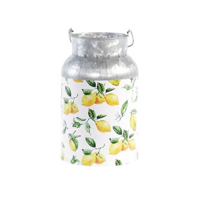 Lemon round metal jug, 13 x 13 x 20cm, yellow, 740947