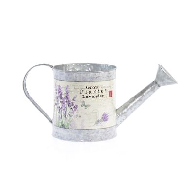Metal watering can lavender, 34 x 22.5cm, zinc coloured, 740855