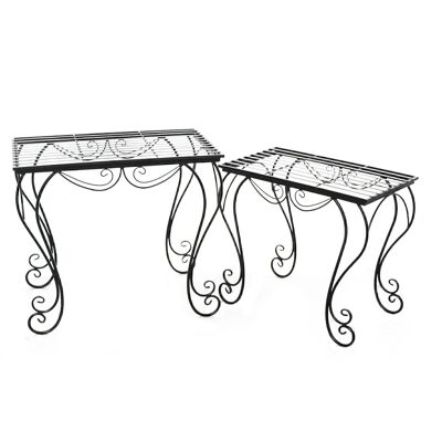 Metal stool set of 2 Capri, 40H / 45cmH, black, 739958