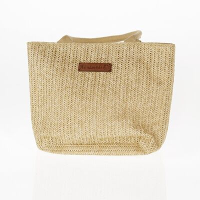 Basket bag with handle, 30 x 10 x 20 cm, brown, 739811