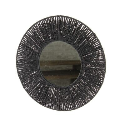 Espejo decorativo estilo boho, 50 x 1 x 50 cm, negro, 739767