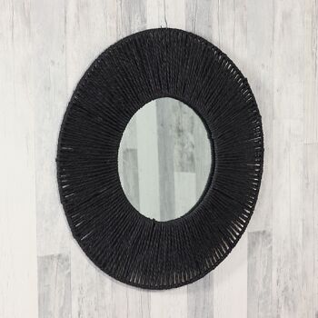 Miroir déco style bohème, 50 x 1 x 50cm, noir, 739767 2