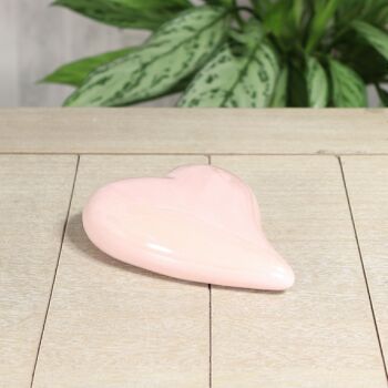 Coeur en porcelaine courbé, 14,5 x 12 x 4,7 cm, rose, 739217 2