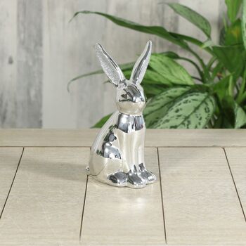 Lapin Dolomit avec paillettes, 9,5 x 8 x 18,5 cm, argent, 739002 2