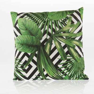 Coussin décoratif en tissu, double face, 45x45cm, botanique verte, 737718