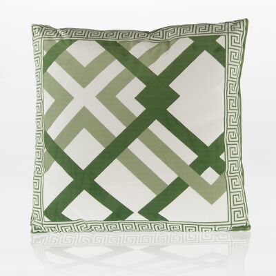 Coussin décoratif en tissu double face, 45x45cm, à motifs verts, 737701