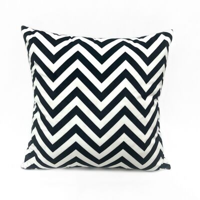 Decorative fabric cushion double-sided, 45x45cm, black/white patterned, 737671