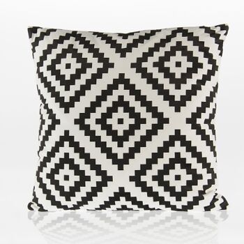 Coussin décoratif en tissu double face, 45x45cm, motif noir/blanc, 737664 1