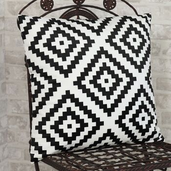 Coussin décoratif en tissu double face, 45x45cm, motif noir/blanc, 737664 2