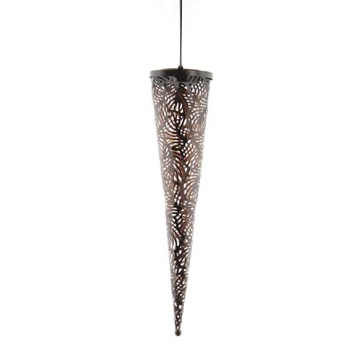 Metal lantern leaf design for hanging, 12 x 12 x 51 cm, black, 735868