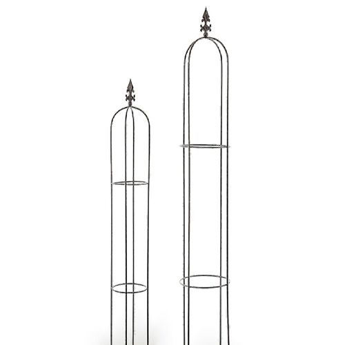 Metall-Rankpyramide 2er Set, Ø15x120/Ø19x140cm, dunkelbraun, 735769