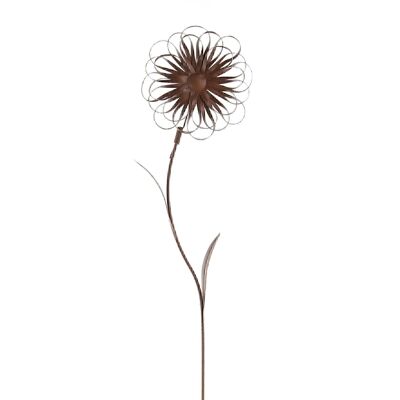 Fiore a spina in metallo, 18 x 1 x 110 cm, color ruggine, 735202