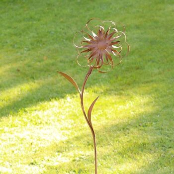 Bouchon en métal fleur, 18 x 1 x 110 cm, couleur rouille, 735202 2