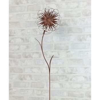 Bouchon en métal fleur, 18 x 1 x 110 cm, couleur rouille, 735202 3