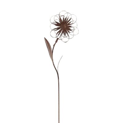 Fiore a spina in metallo, 16 x 1 x 90 cm, color ruggine, 735196