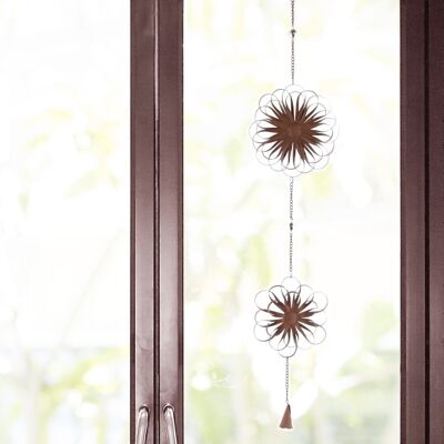 Metal flower for hanging 2 pieces, 19 x 0.2 x 89 cm, rust-colored, 734946