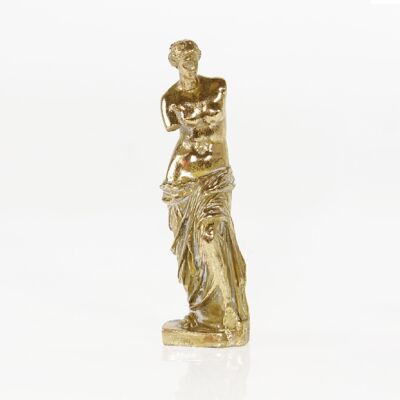 Escultura de poliéster para pararse, 8,7 x 8 x 29 cm, oro antiguo, 733314