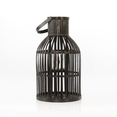 Wicker lantern high, 26 x 26 x 45cm, black, 732881