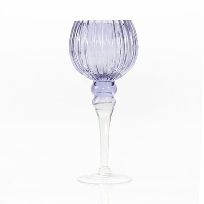 Glas-Kelch geriffelt, 13 x 13 x 30cm, violett, 732706
