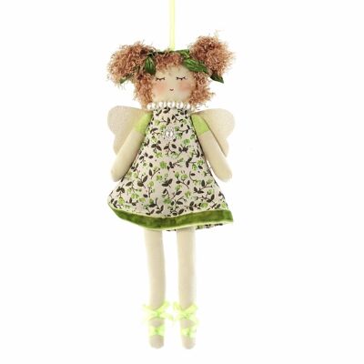 Decorative flower fairy for hanging, 9 x 1 x 20 cm, green, 732249