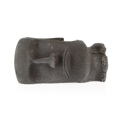 Cache-pot de magnésie Moai couché., 40 x 25 x 19 cm, noir, 731358