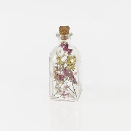 Glas-Flasche mit Blumendekor, 5,5 x 5,5 x 11cm, klar, 730986