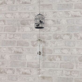 Cage à oiseaux carillon en métal, 6,5 x 74 cm, argent, 730672 3