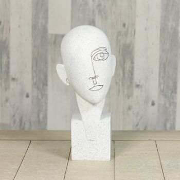 Tête de sculpture en poly, 11,5 x 13,5 x 30 cm, blanc, 730269 2