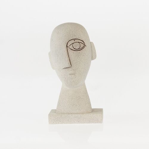 Poly-Skulptur Kopf, 14,5 x 10,5 x 27,5cm, weiß, 730252