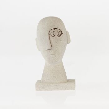 Tête de sculpture en poly, 14,5 x 10,5 x 27,5 cm, blanc, 730252 1