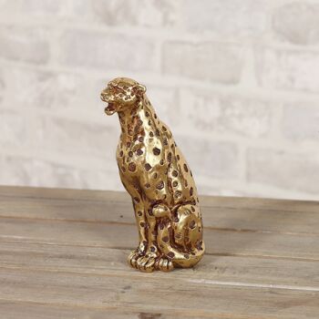 Poly léopard assis, 5,5 x 8,5 x 15cm, doré, 730238 2
