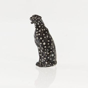 Poly léopard assis, 5,5 x 8,5 x 15cm, noir, 730221