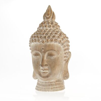 Magnesia Buddha head, 30 x 29 x 57cm, brown, 730153